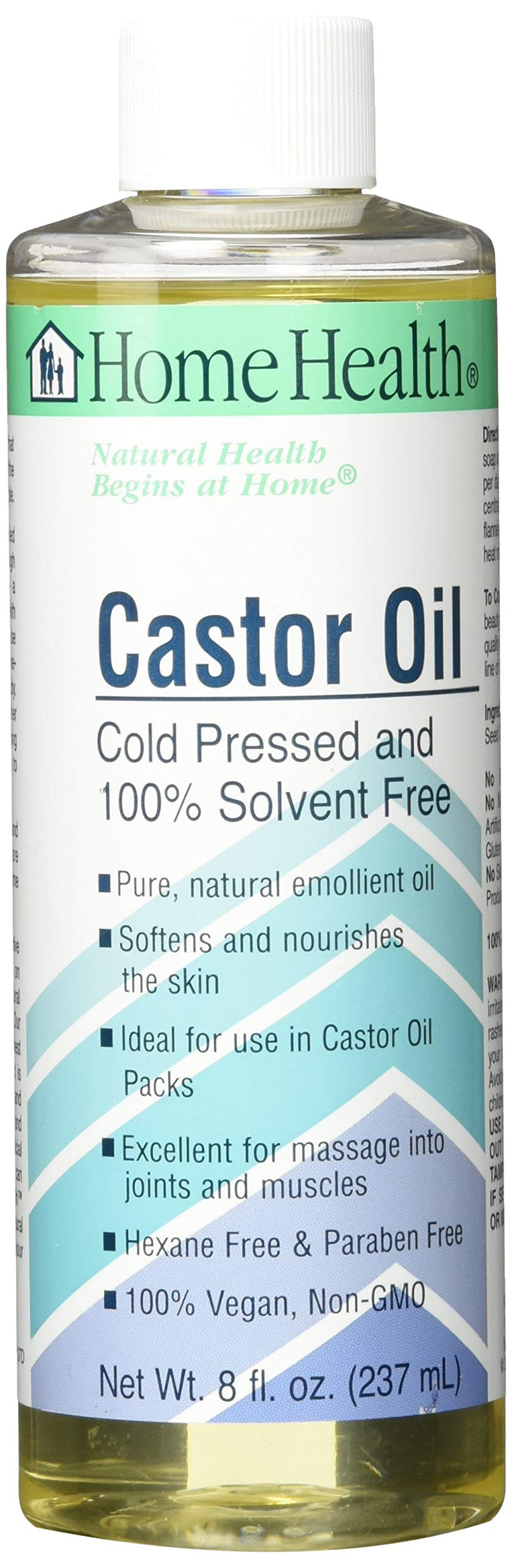 [Australia] - Home Health Original Castor Oil - 8 Fl Oz - Promotes Healthy Hair & Skin, Natural Skin Moisturizer - Pure, Cold Pressed, Non-GMO, Hexane-Free, Solvent-Free, Paraben-Free, Vegan 