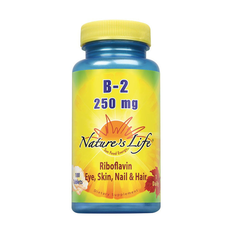 [Australia] - Nature's Life Vitamin B-2 250mg | Powerful Support for Healthy Skin & Metabolism | Easy-to-Swallow Tablets | Non-GMO & Vegetarian | 100ct 