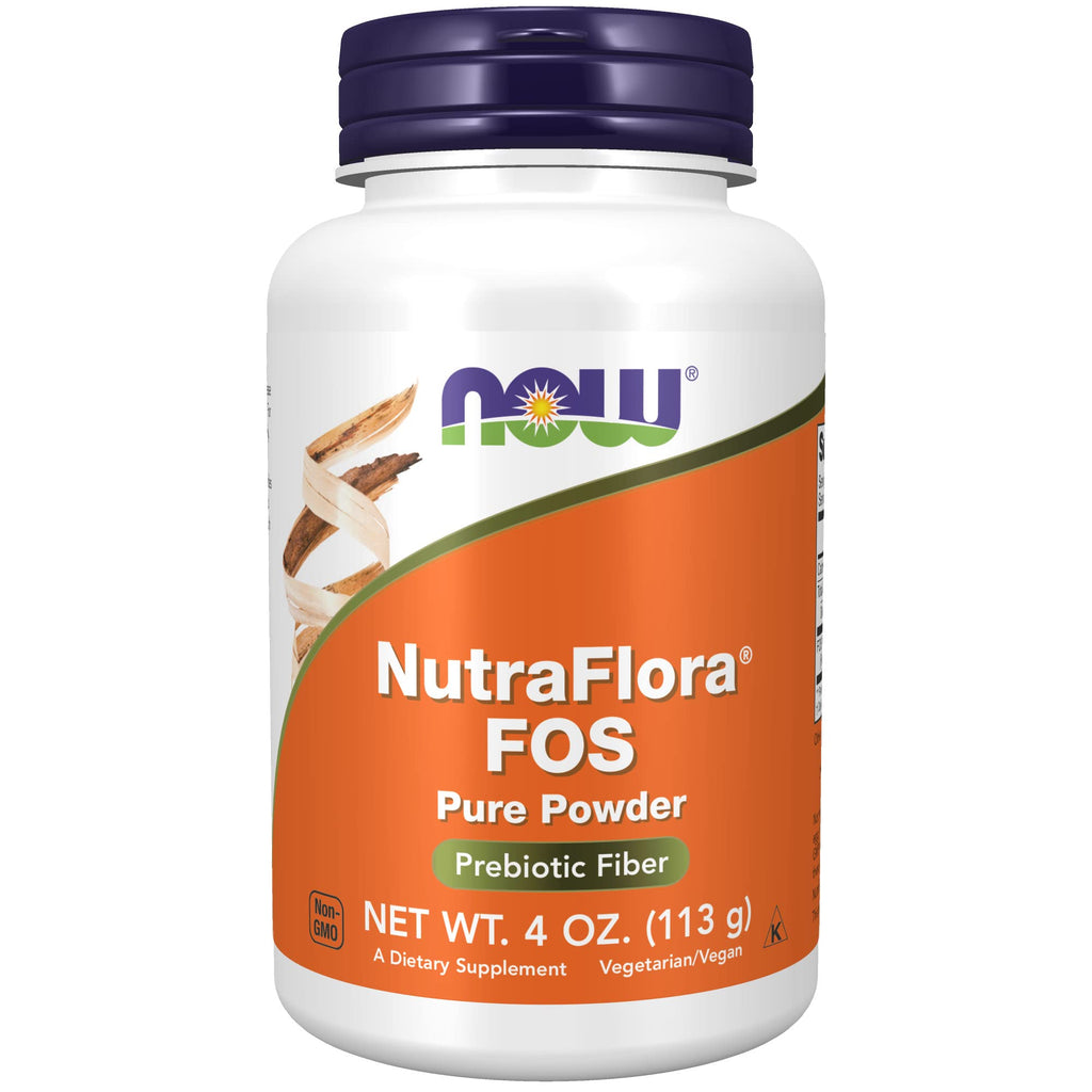 [Australia] - NOW Supplements, NutraFlora FOS (Fructooligosaccharides) Pure Powder, Prebiotic Fiber, 4-Ounce 1 