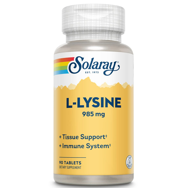 [Australia] - Solaray L-Lysine, Free-Form 1000mg | Amino Acid | Healthy Cognitive, Immune System, Bones & Skin Support | 90ct, 30 Serv 