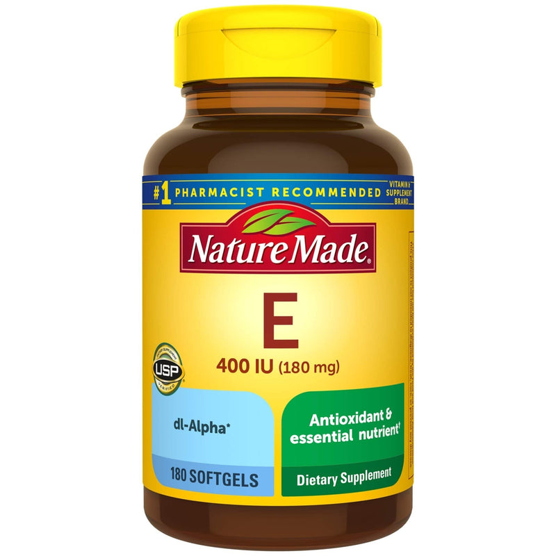 [Australia] - Nature Made Vitamin E 180 mg (400 IU) dl-Alpha, Dietary Supplement for Antioxidant Support, 180 Softgels, 180 Day Supply 180 Count (Pack of 1) 