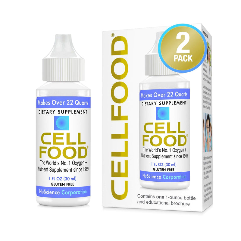 [Australia] - Cellfood Liquid Concentrate - 1 fl oz, 2 Pack - Oxygen + Nutrient Supplement - Supports Immune System, Energy, Endurance, Hydration & Overall Health - Gluten Free, Non-GMO, Kosher - Makes 22+ Quarts 