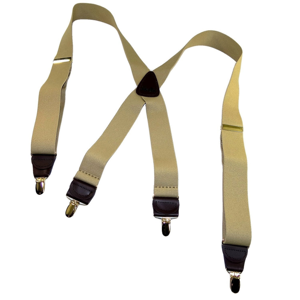 [Australia] - Holdup Casual Series Sand Dunes Tan 1 1/2" wide X-back Suspenders with Patented Gold-tone No-slip Clips 