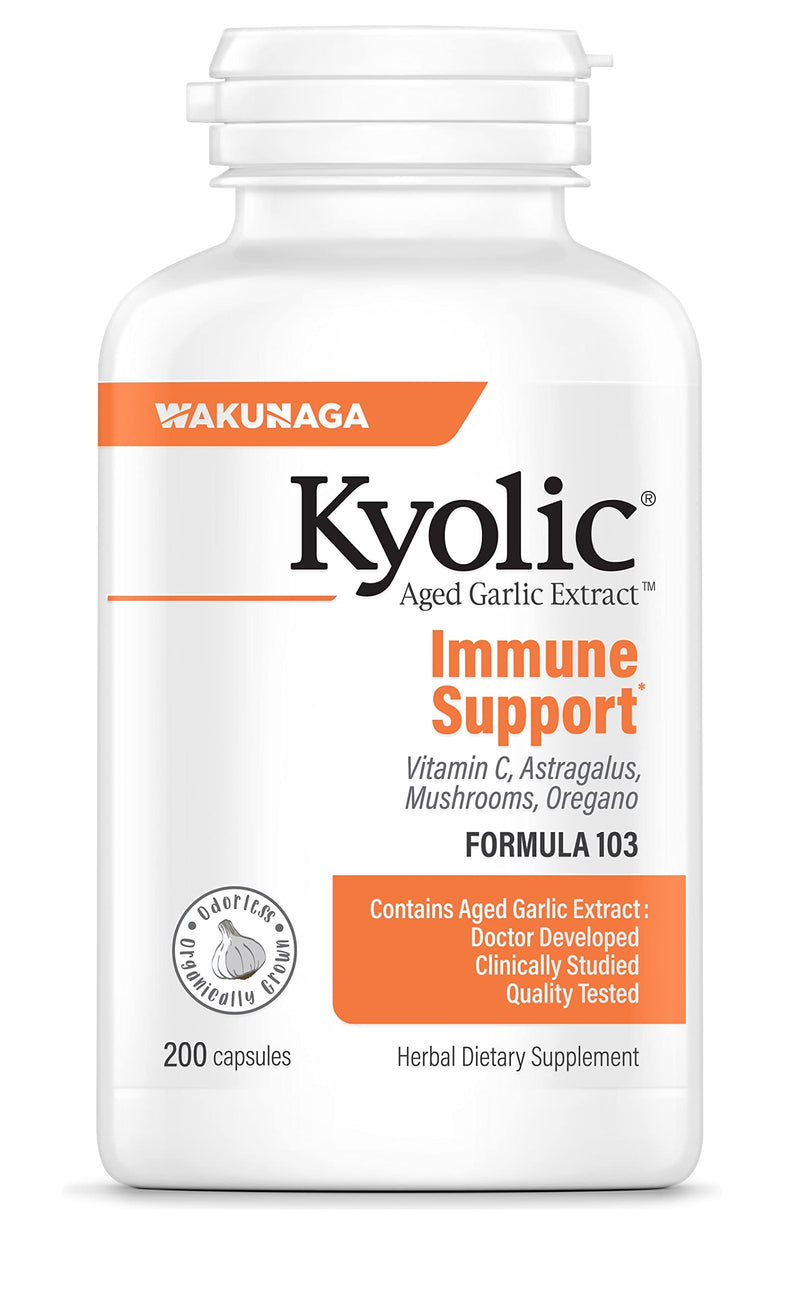 [Australia] - Kyolic Aged Garlic Extract Formula 103 Immune Support, 200 Capsules (Packaging May Vary) 