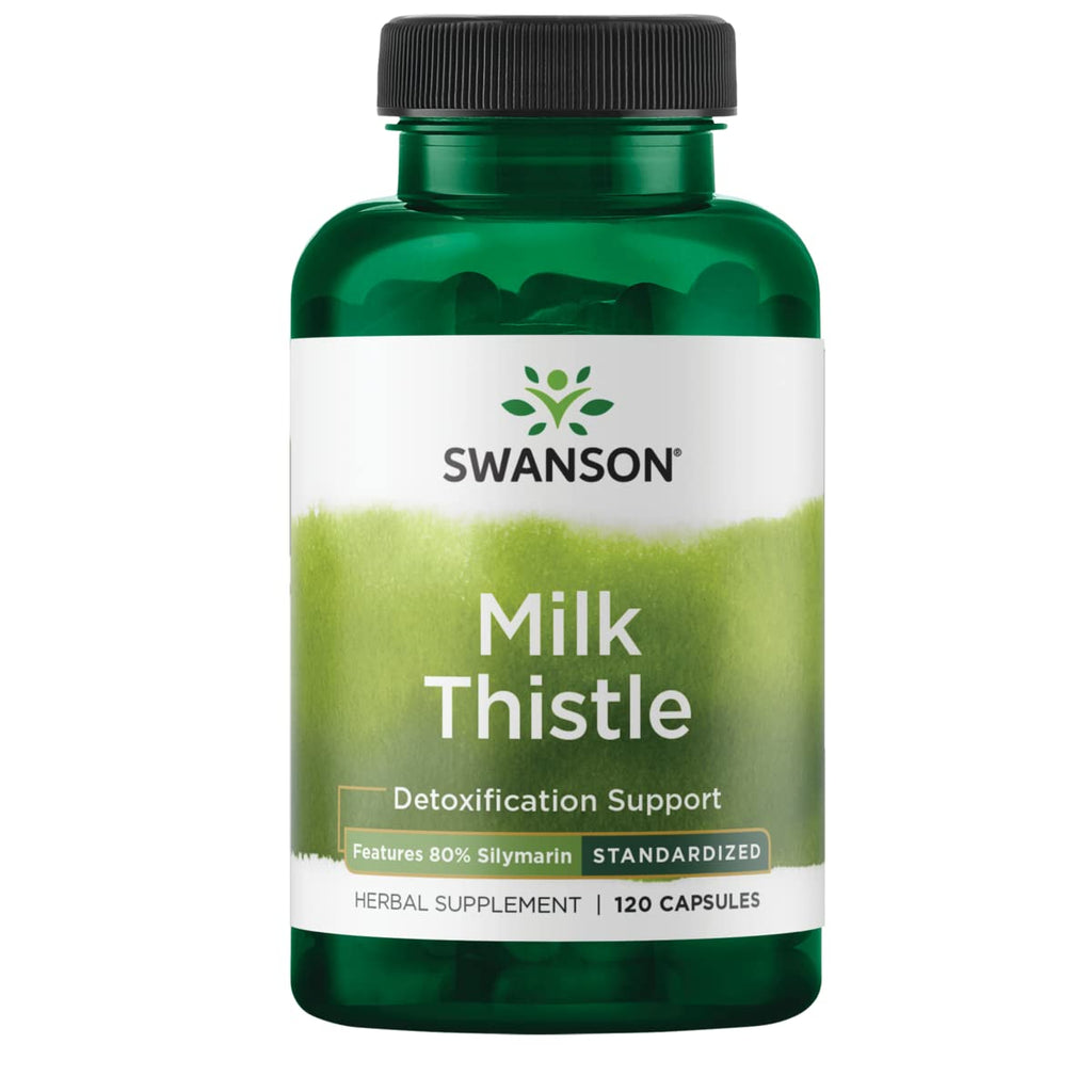 [Australia] - Swanson Milk Thistle (Standardized) - Herbal Liver Support Supplement w/ 80% Silymarin - Natural Formula Helping to Maintain Overall Health & Wellbeing - (120 Capsules) 