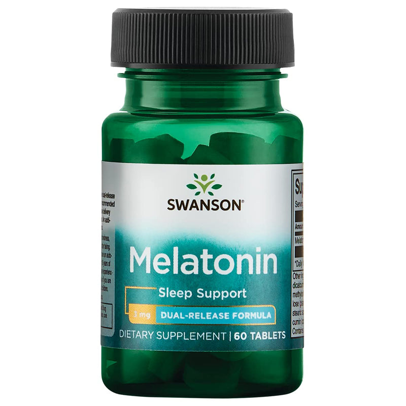 [Australia] - Swanson Melatonin - Natural Supplement Promoting Restful, Restorative Sleep Support - Wellness Formula Supporting a Normal, Natural Sleep Schedule - (60 Tablets, 3mg Each) 