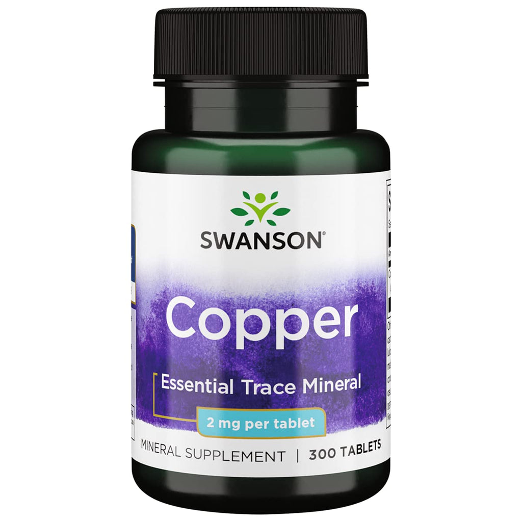 [Australia] - Swanson Copper Antioxidant Immune System Red Blood Cell Support Mineral Supplement (Copper chelate) 2 mg 300 Tabs 1 