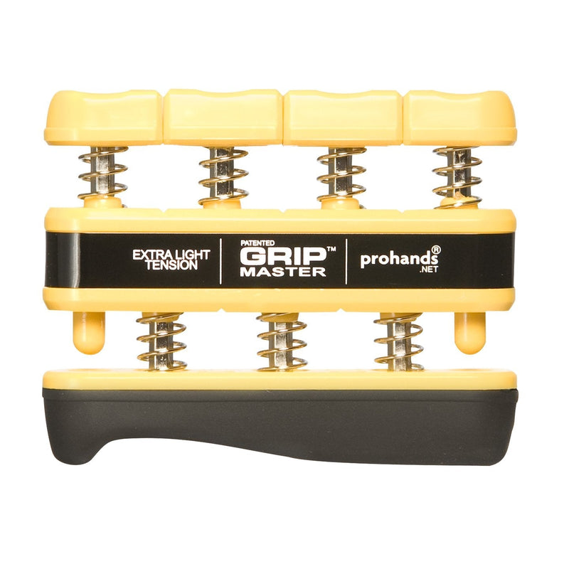 [Australia] - PROHANDS Gripmaster Hand Exerciser, Finger Exerciser (Hand Grip Strengthener), Spring-Loaded, Finger-Piston System, Isolate & Exercise Each Finger 3 lb (X-Light Tension) Yellow - Gripmaster 