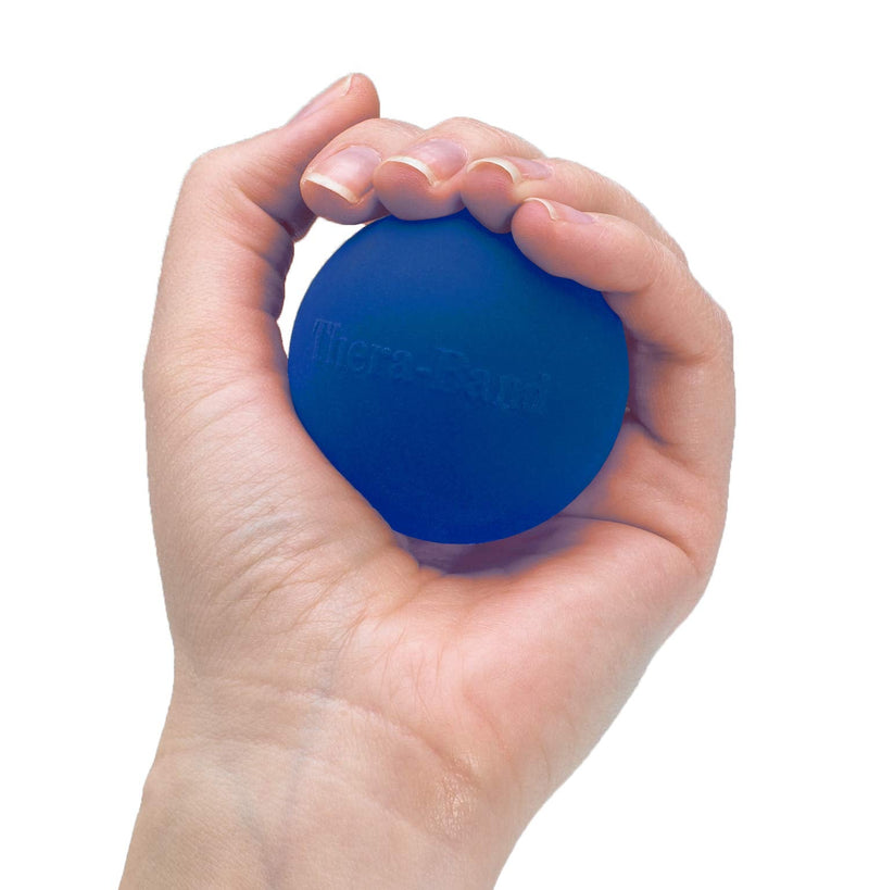 [Australia] - THERABAND Hand Exerciser, Stress Ball For Hand, Wrist, Finger, Forearm, Grip Strengthening & Therapy, Squeeze Ball to Increase Hand Flexibility & Relieve Joint Pain, Blue, Firm 