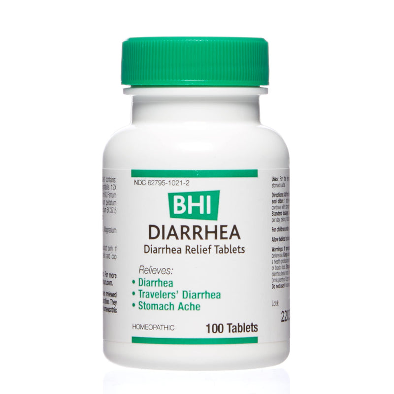 [Australia] - BHI Diarrhea, Fast-Acting Natural Relief for Mild Diarrhea, Stomach Ache, Gas, Cramping and Bloating, 100 Tablets 