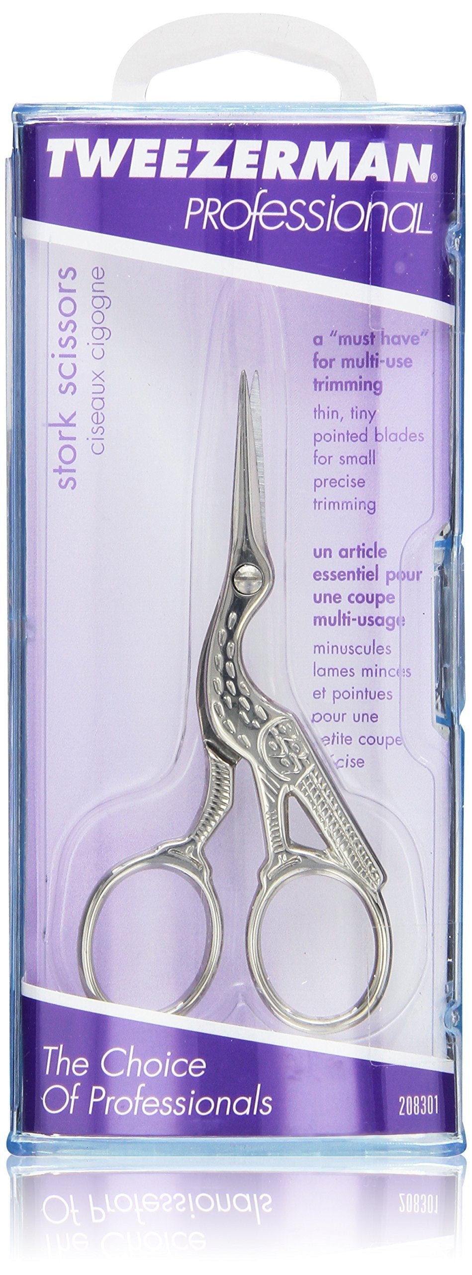 [Australia] - Tweezerman Professional Stork Scissors Used for Trimming Brows and Facial Hair (ZW-3042-P) 