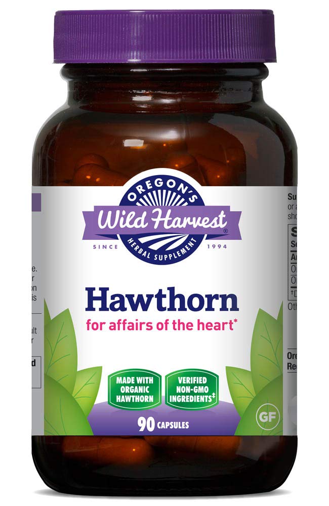 [Australia] - Oregon's Wild Harvest, Certified Organic Hawthorn Capsules for Natural Health, 1200 MGS, 90 Ct 
