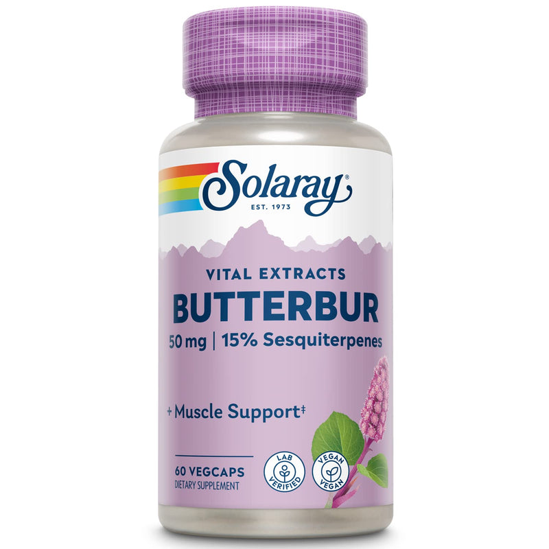 [Australia] - Solaray Butterbur Root Extract 50mg | Support for Healthy Vascular Smooth Muscle, Blood Flow, Respiratory Function & Urinary System Health | 60ct 