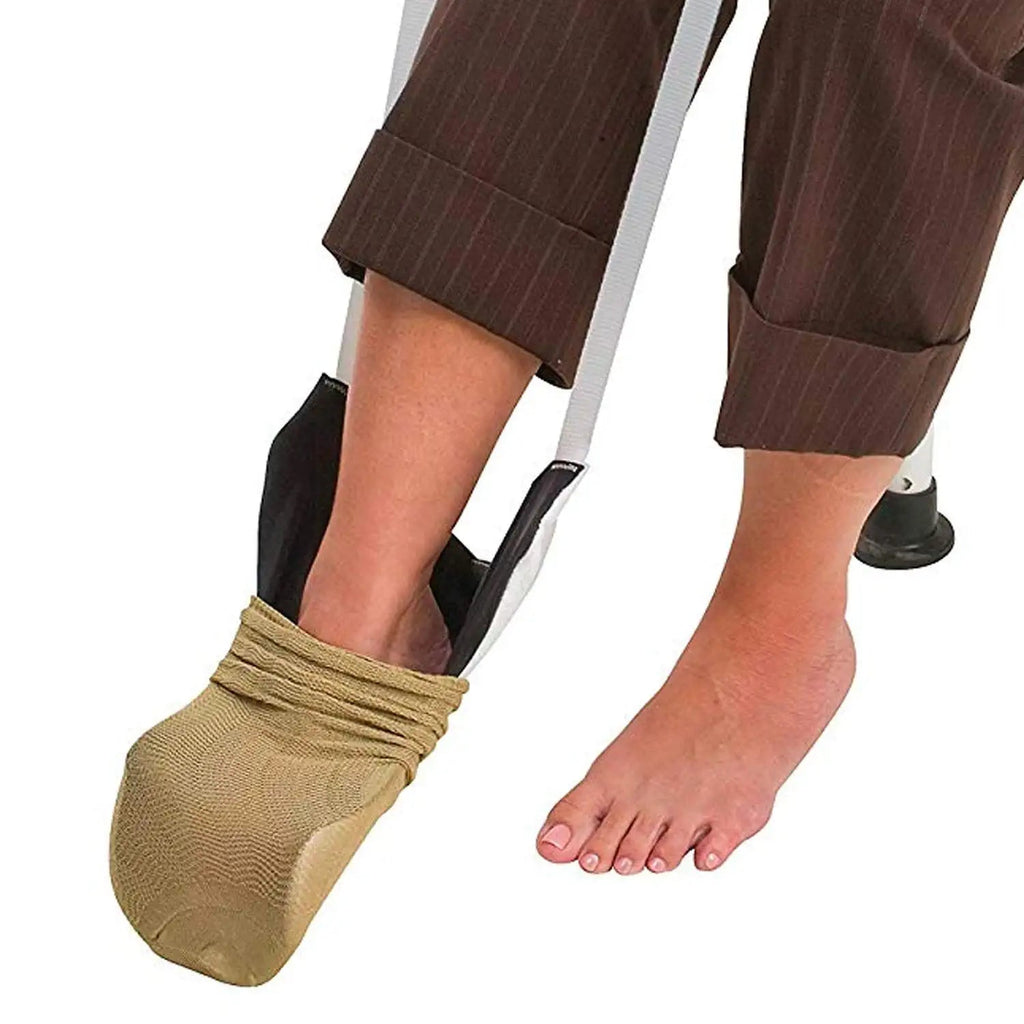 [Australia] - DMI Deluxe Sock Aid / Helper - Easily Pull on Socks Without Bending, Slip Resistance, Reliable Sock Aid Device for Seniors, White 