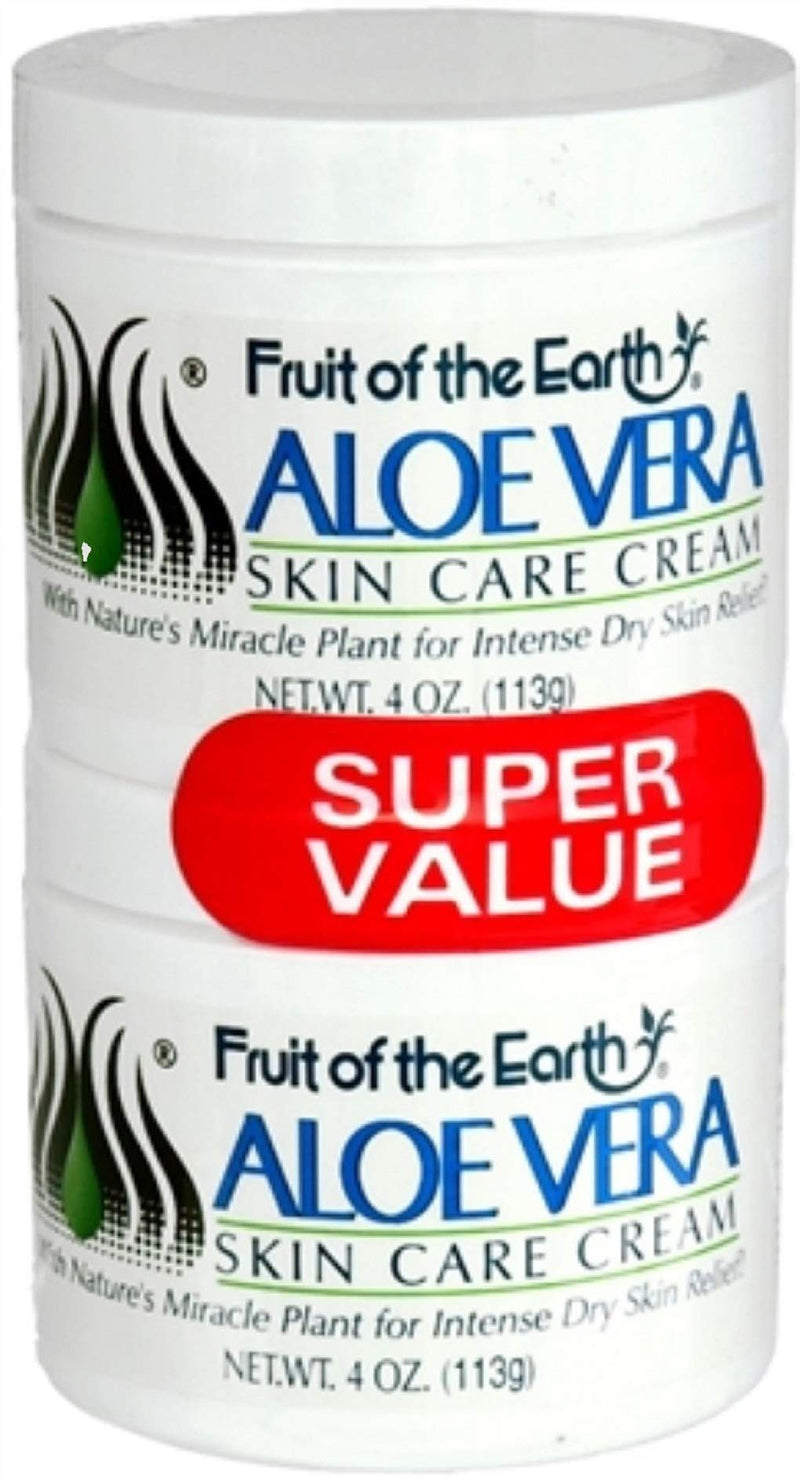 [Australia] - Fruit of the Earth Cream, Aloe Vera, 4 Ounce Jars (Pack of 2) 4 Ounce (Pack of 2) 