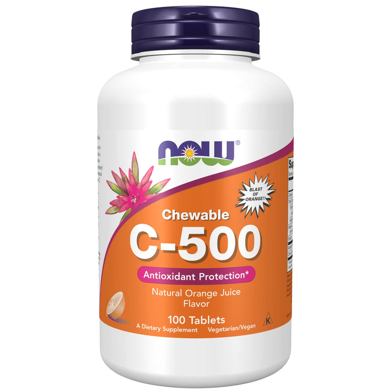 [Australia] - NOW Supplements, Vitamin C-500, Antioxidant Protection*, Orange Juice Flavor, 100 Chewable Lozenges 1 