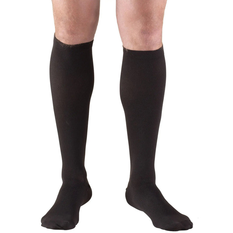 [Australia] - Truform Compression Socks, 15-20 mmHg, Men's Dress Socks, Knee High Over Calf Length Large (1 Pair) Black 