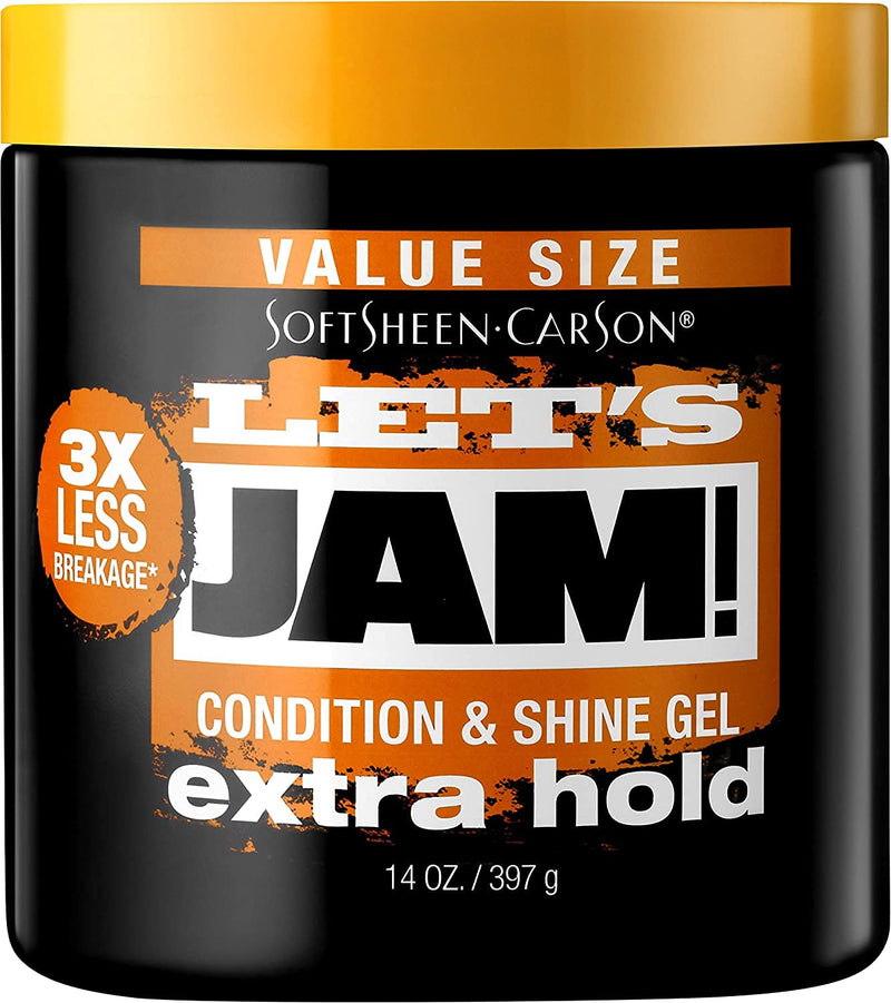 [Australia] - SoftSheen-Carson Let's Jam! Shining and Conditioning Hair Gel by Dark and Lovely, Extra Hold, All Hair Types, Styling Gel Great for Braiding, Twisting & Smooth Edges, Extra Hold, 14 oz 14 Ounce 