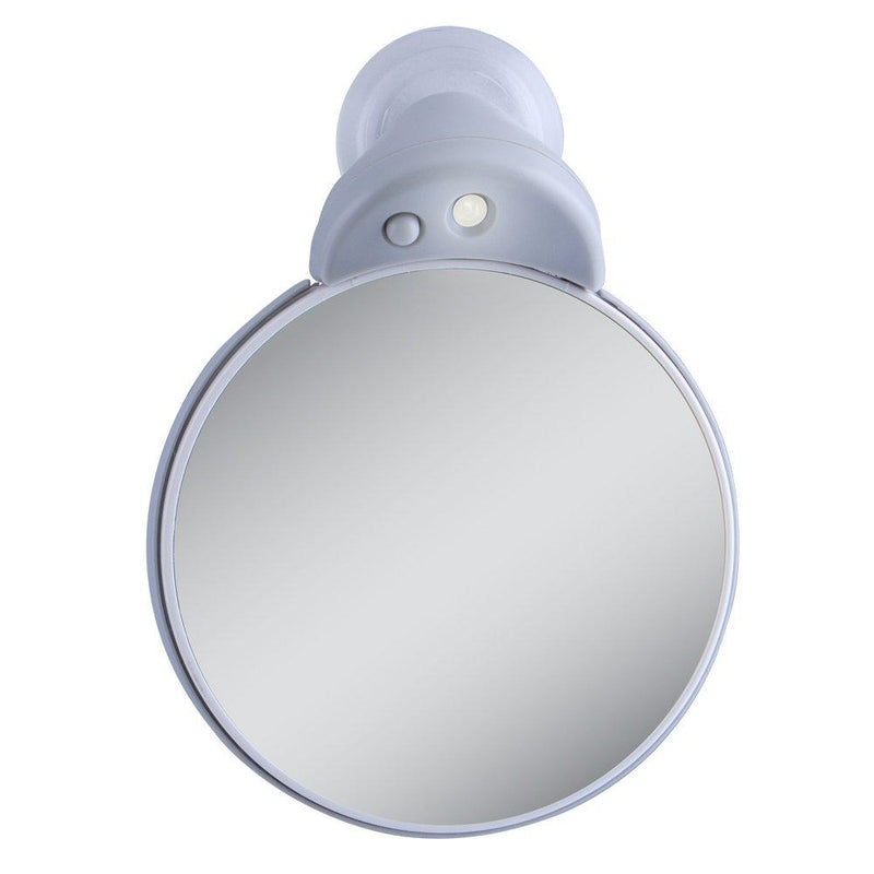 [Australia] - Zadro Dual-Sided 10X/5X Magnification LED Lighted Compact Travel Lightweight Portable Spot Makeup Mirror, Gray/White, FC30L 