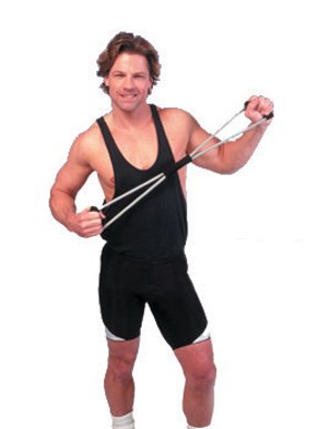 [Australia] - CanDo 10-5586 Tubing BowTie Exerciser, 22", Silver-XX-Heavy Silver: XX-Heavy 22" 