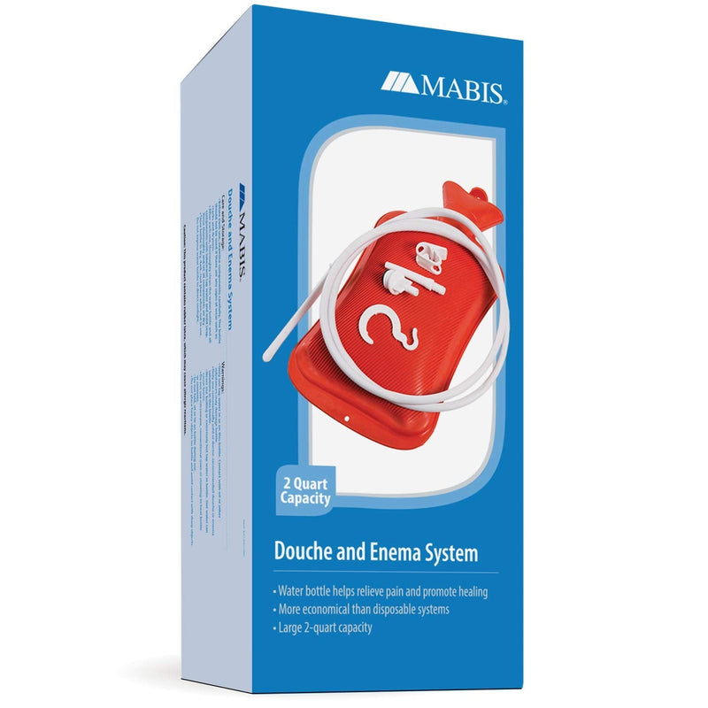 [Australia] - MABIS Reusable Hot Water Bottle, Enema and Douche Kit Helps to Alleviate Pain Associated with Constipation, Bloating, Aches and Pains, 2 Quart Capacity, 42-842-000, Red, One 