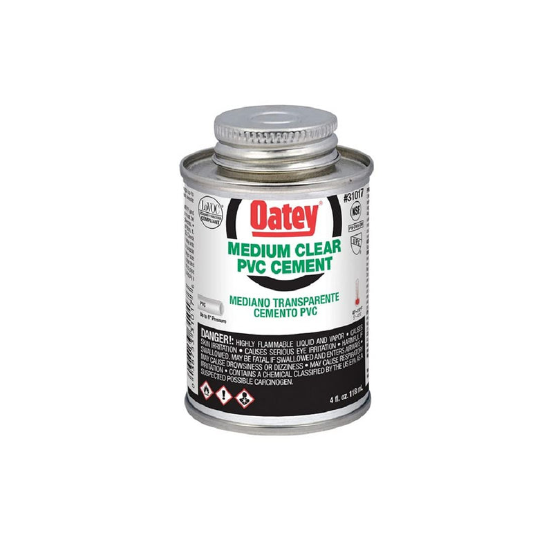 [Australia] - Oatey 31017 PVC Cement, 404 Series, Medium Body, 1/4 Pint Can, 1-Pack, 4 oz, Clear 