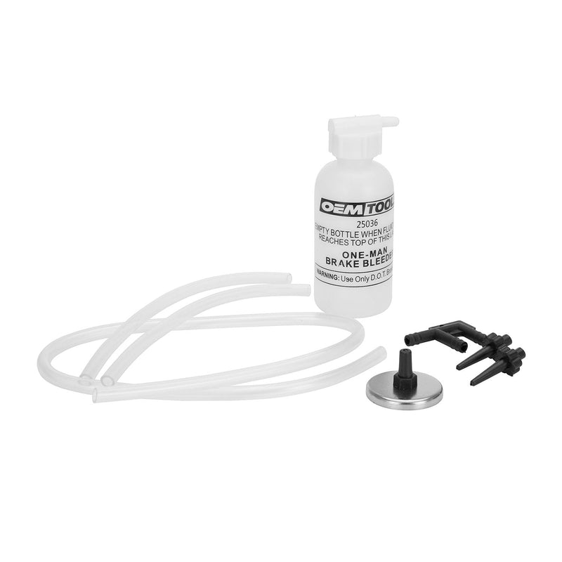 [Australia] - OEMTOOLS 25036 Bleed-O-Matic One-Man Brake Bleeder Kit, Featuring An Opaque Brake Bleed Bottle w/ Transparent Hoses and Tapered Fittings, No Mess Brake Fluid Bleeding Original version 