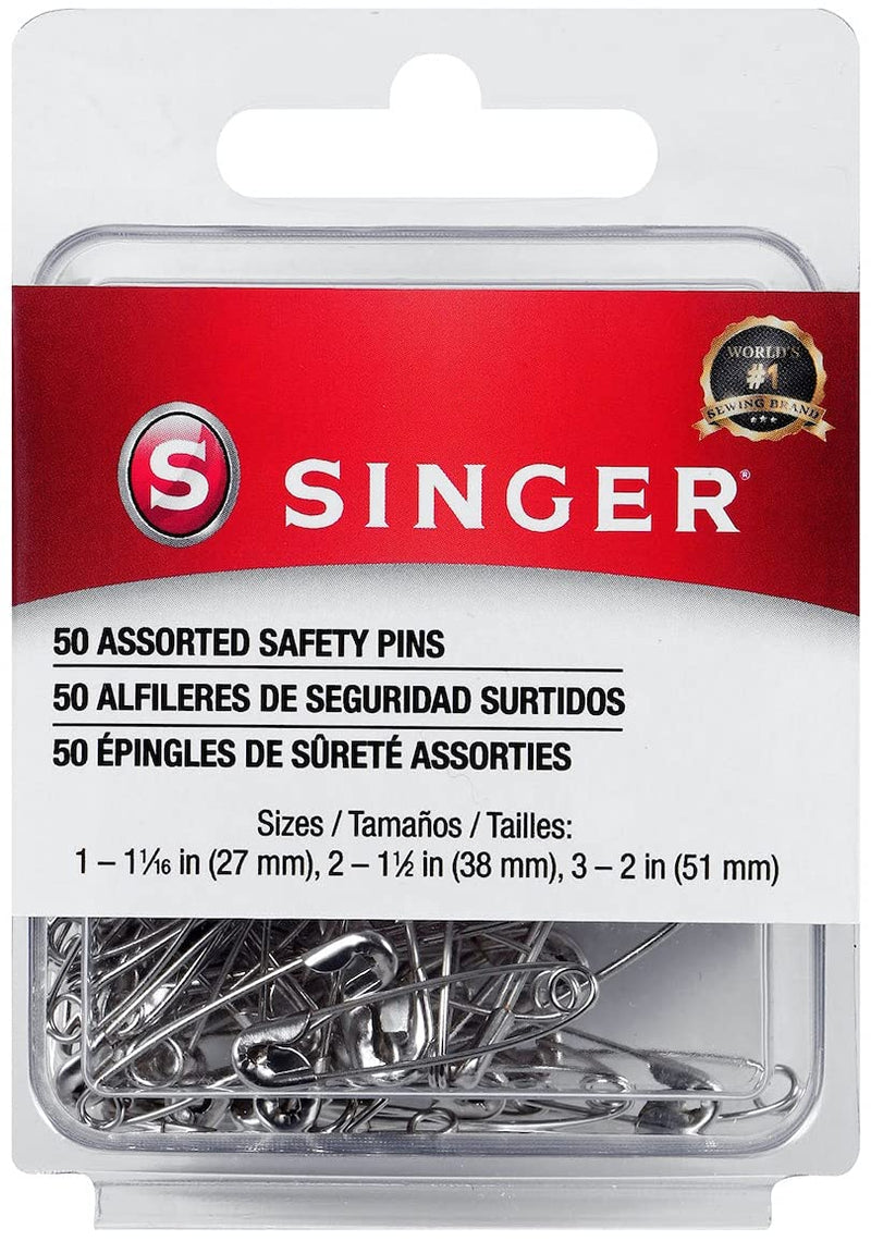 [Australia] - SINGER 00226 Assorted Safety Pins, Multisize, Nickel Plated, 50-Count 1 50 count 