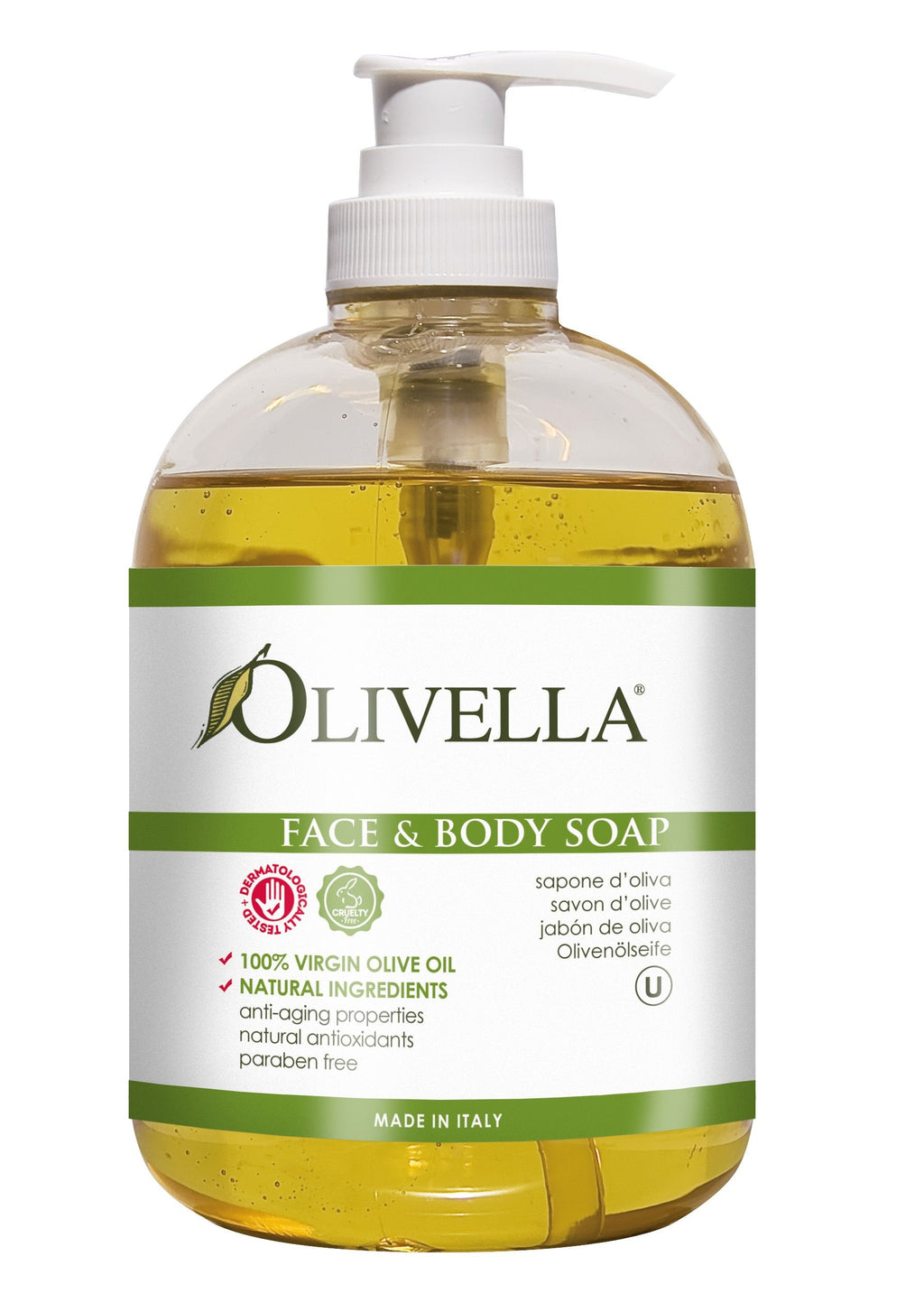 [Australia] - Olivella Face and Body Soap Made from Italian Virgin Olive Oil, Net 16.9 Fl. Oz. 