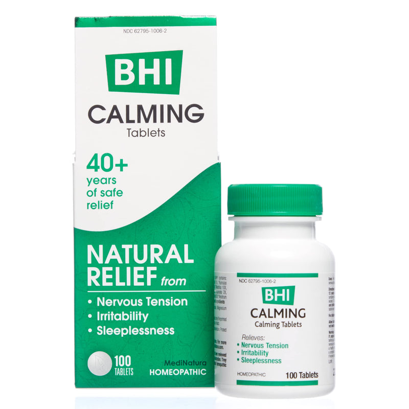 [Australia] - BHI Calming Stress Relief Blend 10 Natural, Safe Active Ingredients Help Restore Balance, Support Calm Mood & Sleep - Relax Mind & Body with Passionflower, Chamomile & Valerian Root - 100 Tablets 