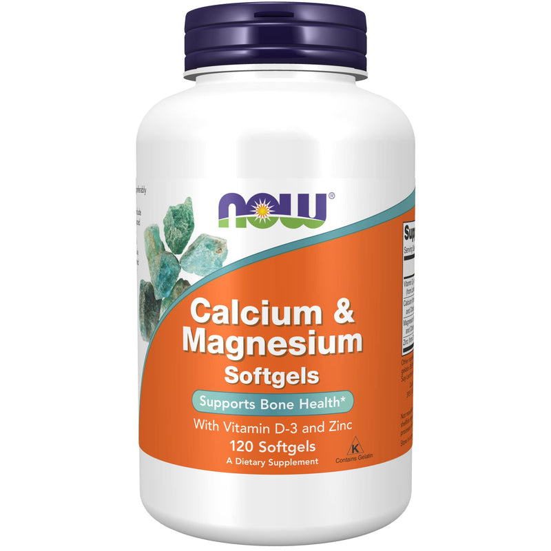 [Australia] - NOW Supplements, Calcium & Magnesium with Vitamin D-3 and Zinc, Supports Bone Health*, 120 Softgels 