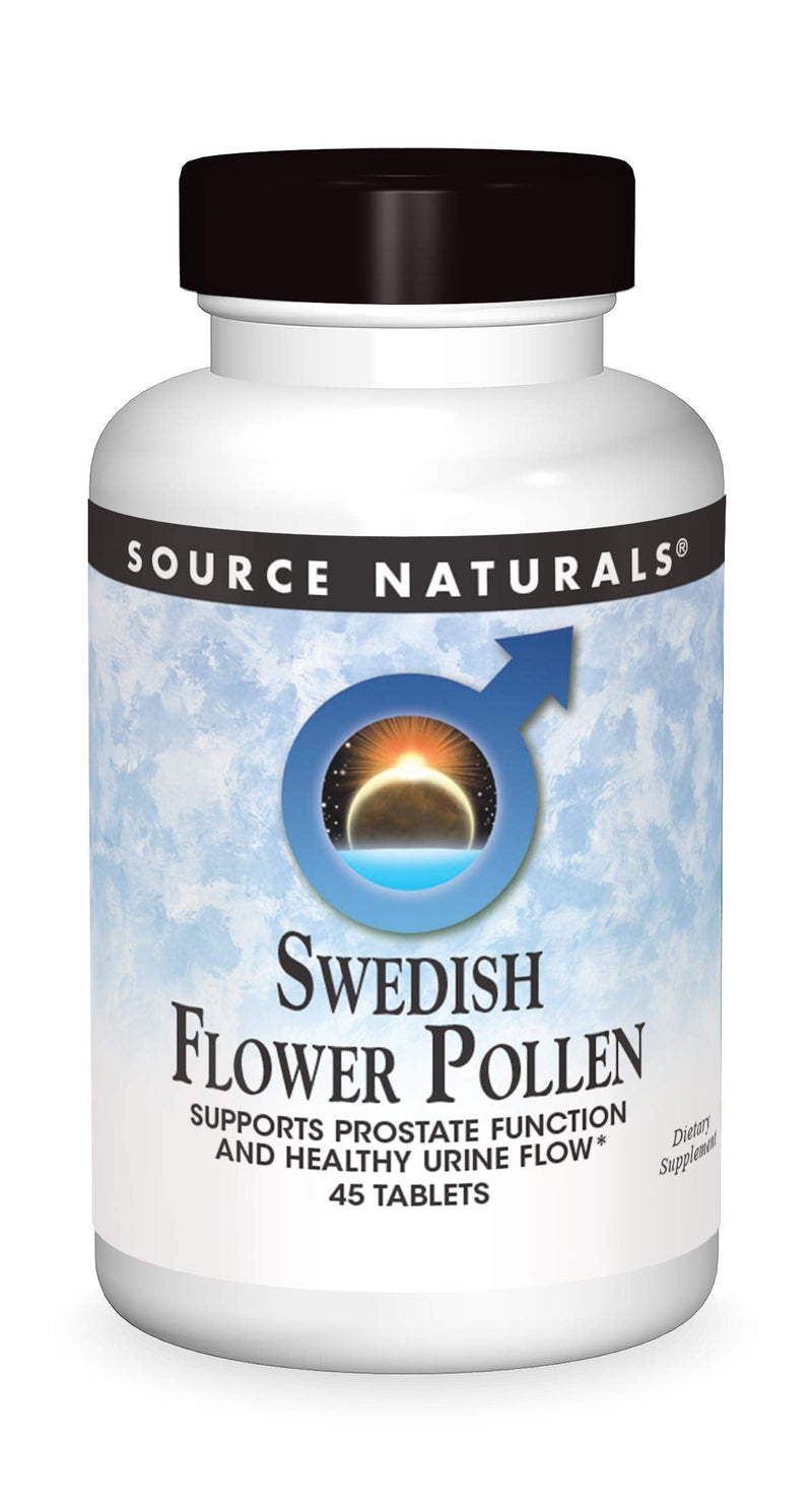 [Australia] - Source Naturals Swedish Flower Pollen Extract Supplement, Supports Prostate Function and Healthy Urine Flow - 45 Tablets 1 45 Count (Pack of 1) 
