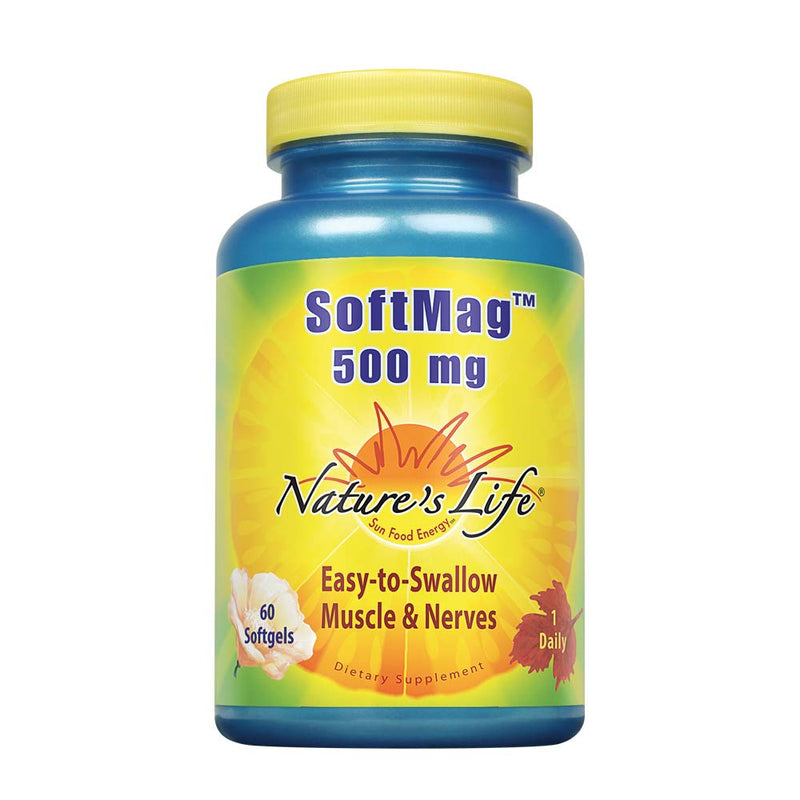[Australia] - Natures Life SoftMag 500 mg | Magnesium Complex Supplement | Supports Strong Bones, Muscle & Nerve Health | 60 Softgels 