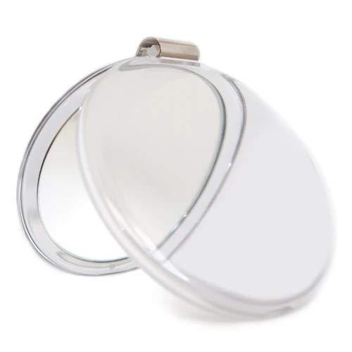 [Australia] - Rucci 3-in-1 Magnifying Compact Mirror, Clear Acrylic, 4 Inch Diameter 