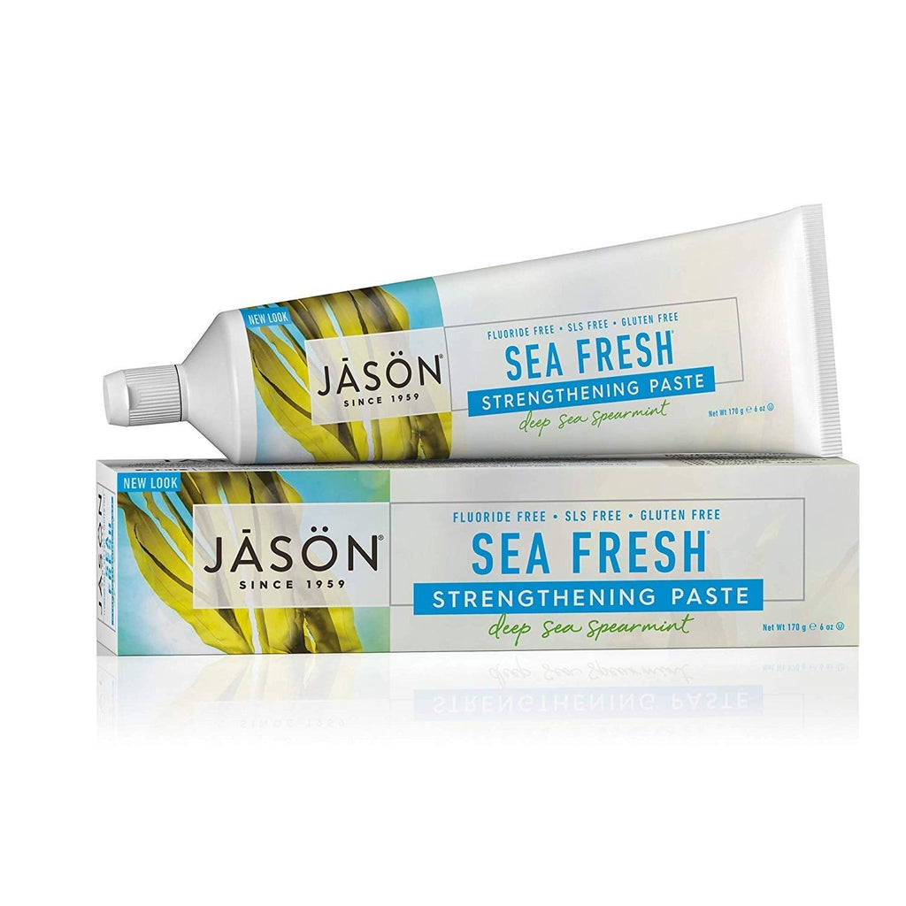 [Australia] - Jason Sea Fresh Strengthening Fluoride-Free Toothpaste, Deep Sea Spearmint, 6 Oz 