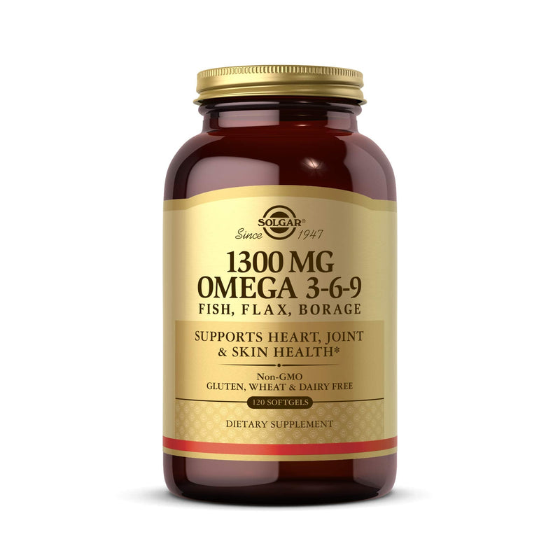 [Australia] - Solgar 1300 mg Omega 3-6-9, 120 Softgels - Fish Oil Supplement - Support for Heart, Joint & Skin Health - Includes Flaxseed & Borage - Contains EPA & DHA - Omega 3 Fatty Acids - 40 Servings 