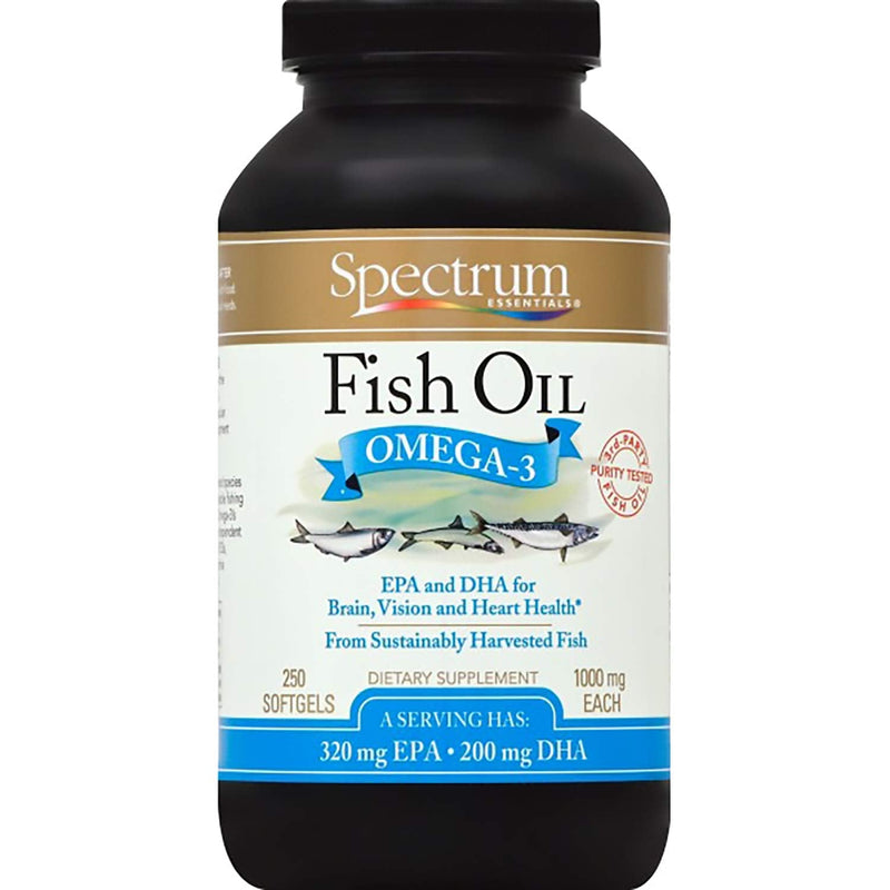 [Australia] - Spectrum Essentials Softgels, Fish Oil Omega-3, 1000 mg, 250 Count Pure Fish Oil 