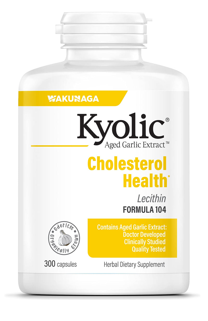 [Australia] - Kyolic Aged Garlic Extract Formula 104 Cholesterol Health, 300 Capsules (Packaging May Vary) 300 Count (Pack of 1) 