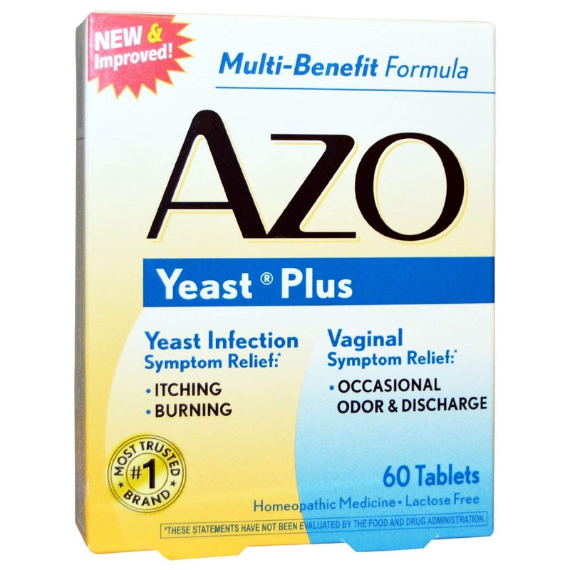 [Australia] - AZO Natural Yeast Symptom Prevention & Relief Tablets, 400 mg, 60-Count Boxes (Pack of 3) 