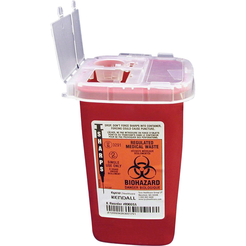 [Australia] - Unimed-Midwest 1 Quart Flip Top Sharps Container, 6.3" x 4.5" x 4.3", Red 