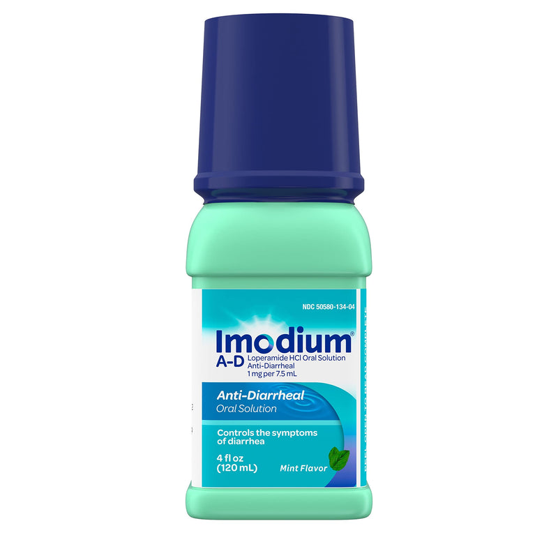 [Australia] - Imodium A-D Liquid Anti-Diarrheal Medicine with Loperamide Hydrochloride to Help Control Symptoms of Diarrhea Due to Acute, Active & Traveler's Diarrhea, Mint Flavor, 4 fl. oz 
