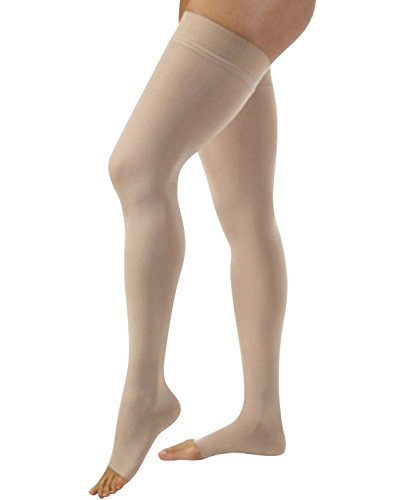 [Australia] - JOBST Relief 20-30 Thigh High Open Toe Beige Compression Stockings, Small 