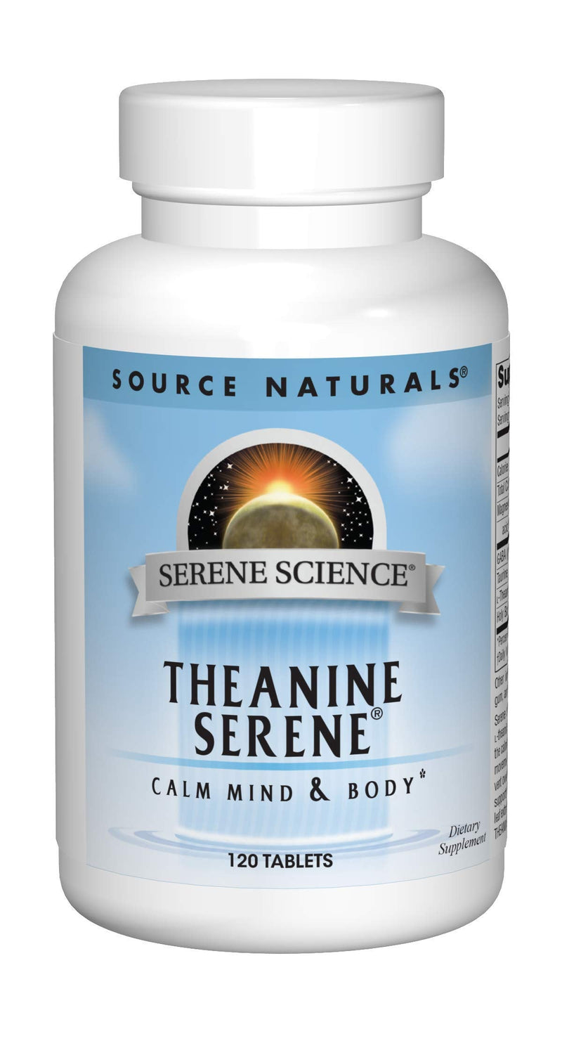 [Australia] - Source Naturals Serene Science L-Theanine with Magnesium and GABA - 120 Tablets 1 120 Count (Pack of 1) 