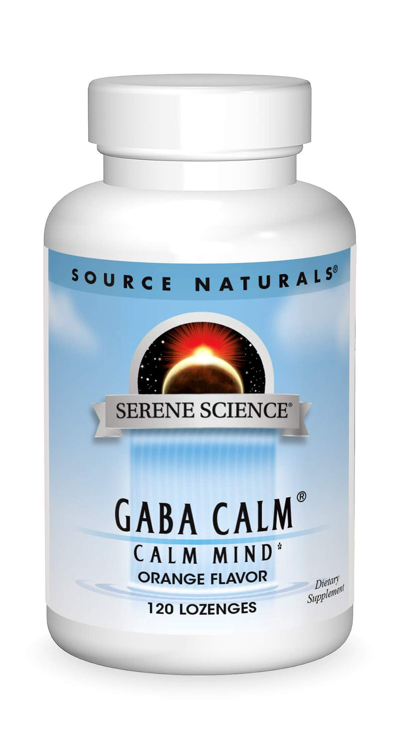 [Australia] - Source Naturals Serene Science, GABA Calm - Supports A Calming Mood, Quick Dissolving Orange Flavor - 120 Lozenges 1 120 Count (Pack of 1) 