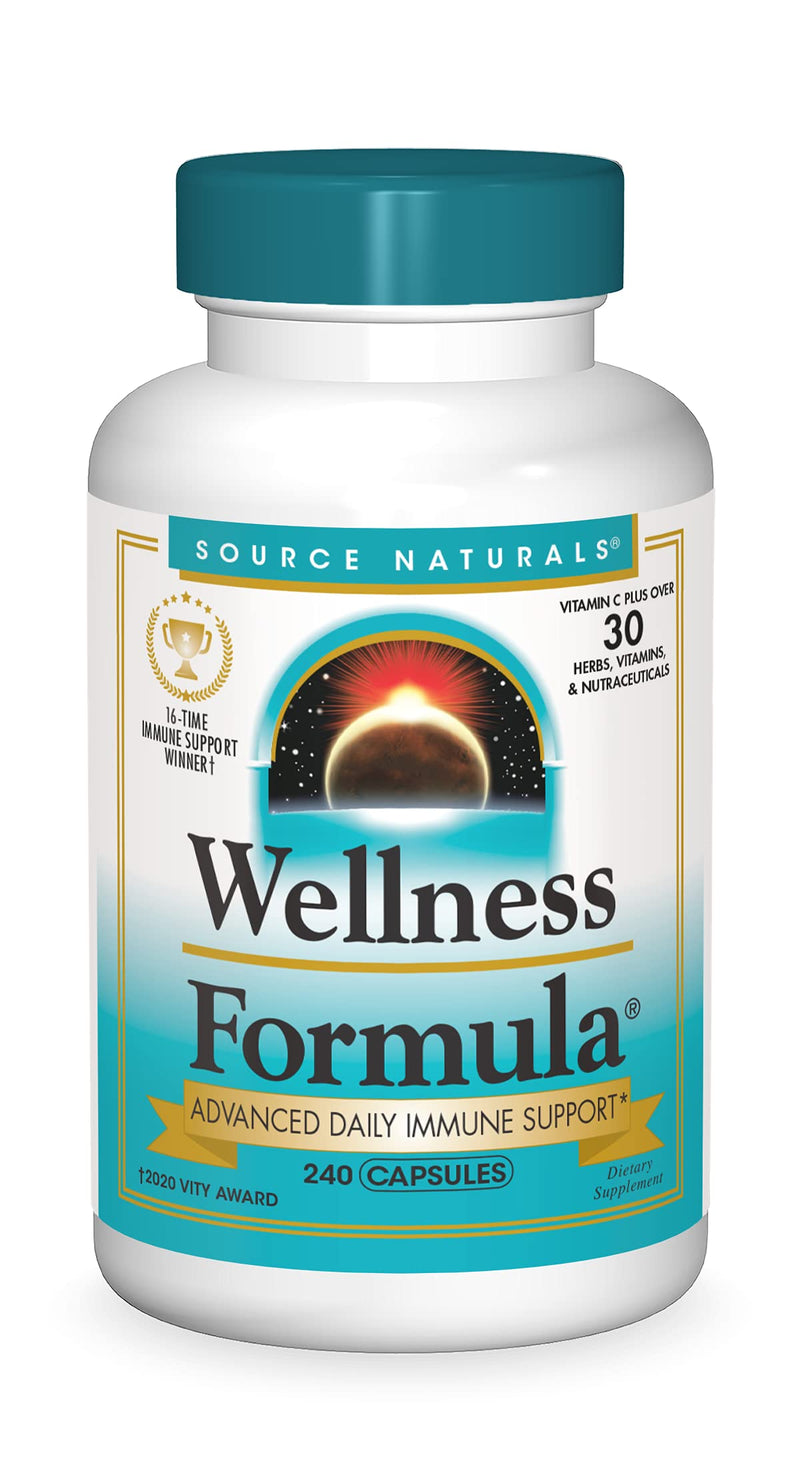 [Australia] - Source Naturals Wellness Formula Bio-Aligned Vitamins & Herbal Defense For Immune System Support - Dietary Supplement & Immunity Booster - 240 Capsules 