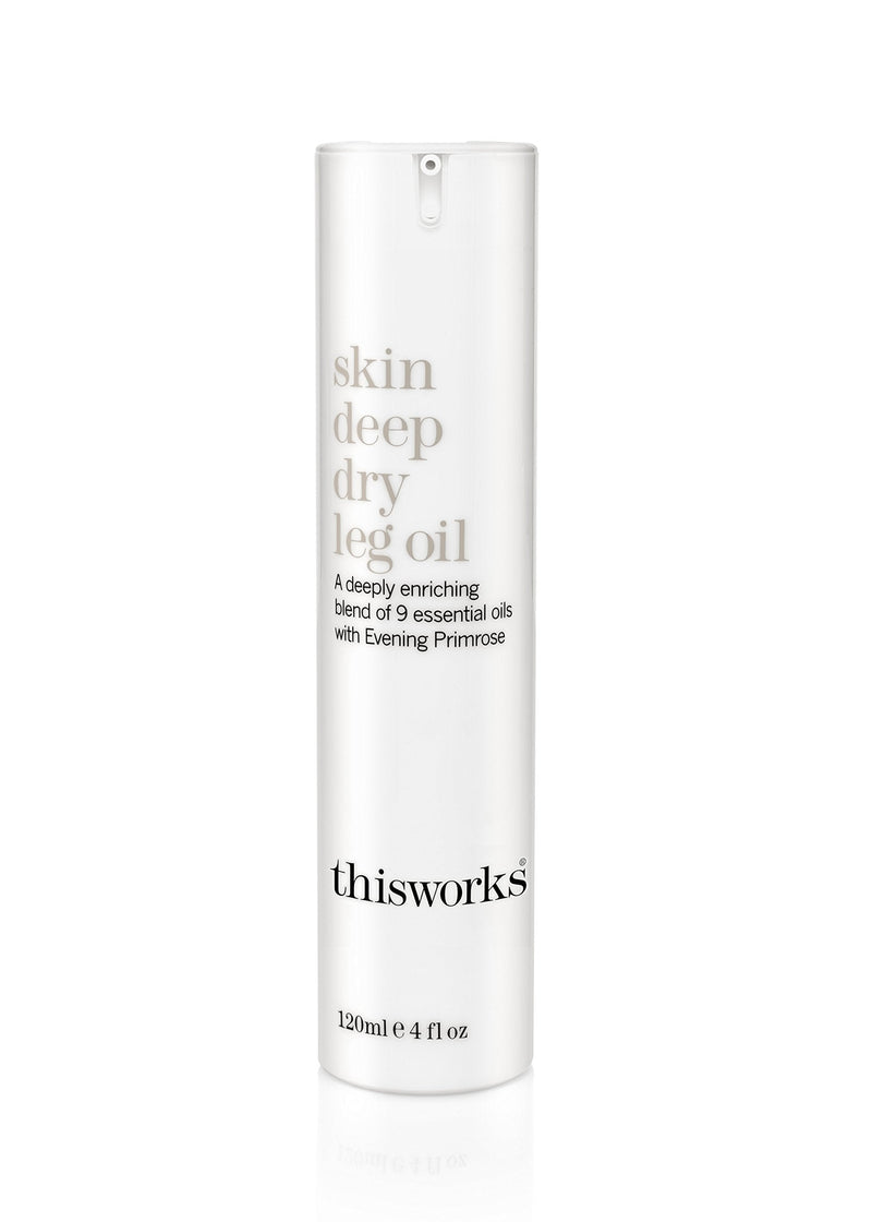 [Australia] - thisworks skin deep dry leg oil: Deeply Enriching Blend of 9 Essential Oils for Shiny, Soft Skin, 120ml | 4 fl oz 