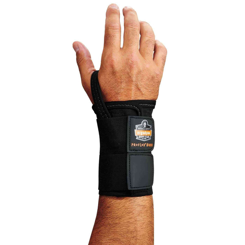 [Australia] - Ergodyne ProFlex 4010 Double-Strap Right Wrist Support, Black, Medium 