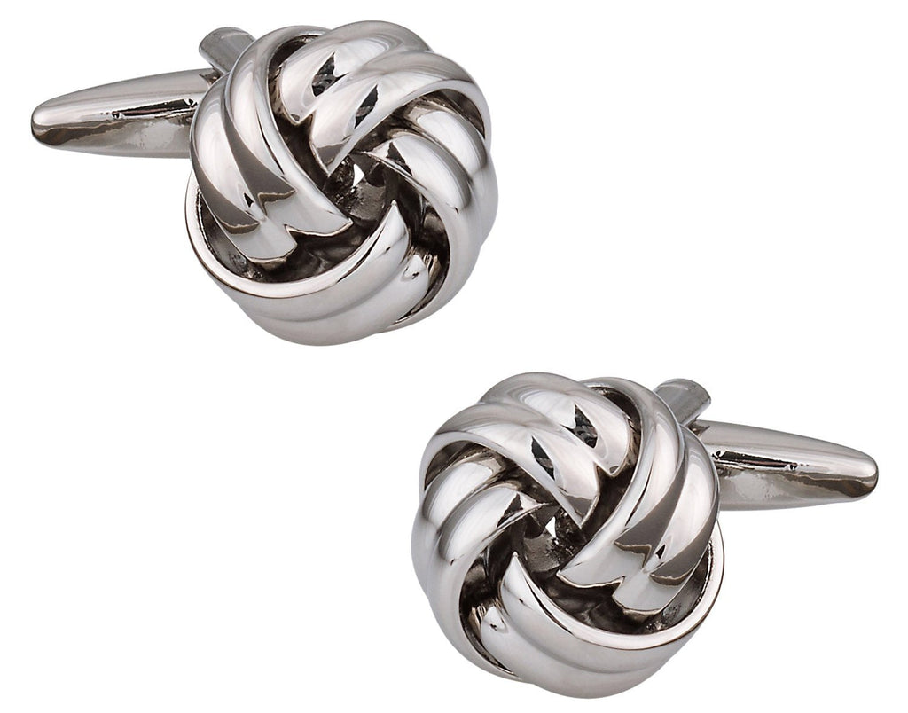 [Australia] - Cuff-Daddy Mens Fashion Silver Knot Cufflinks for Wedding with Presentation Box 