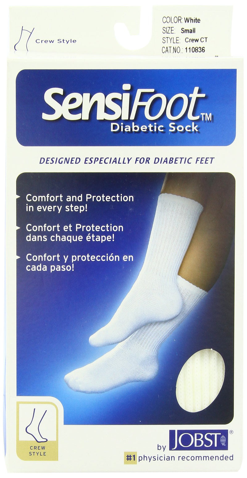 [Australia] - JOBST Sensifoot™, Diabetic Crew Sock, White, Small 