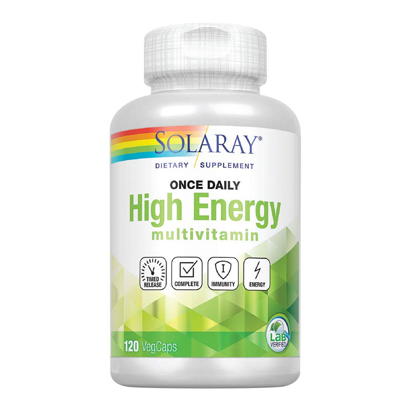 [Australia] - Solaray High Energy Multivitamin | Once Daily, Timed-Release Formula | Whole Food & Herb Base | Non-GMO 120 Count (Pack of 1) 